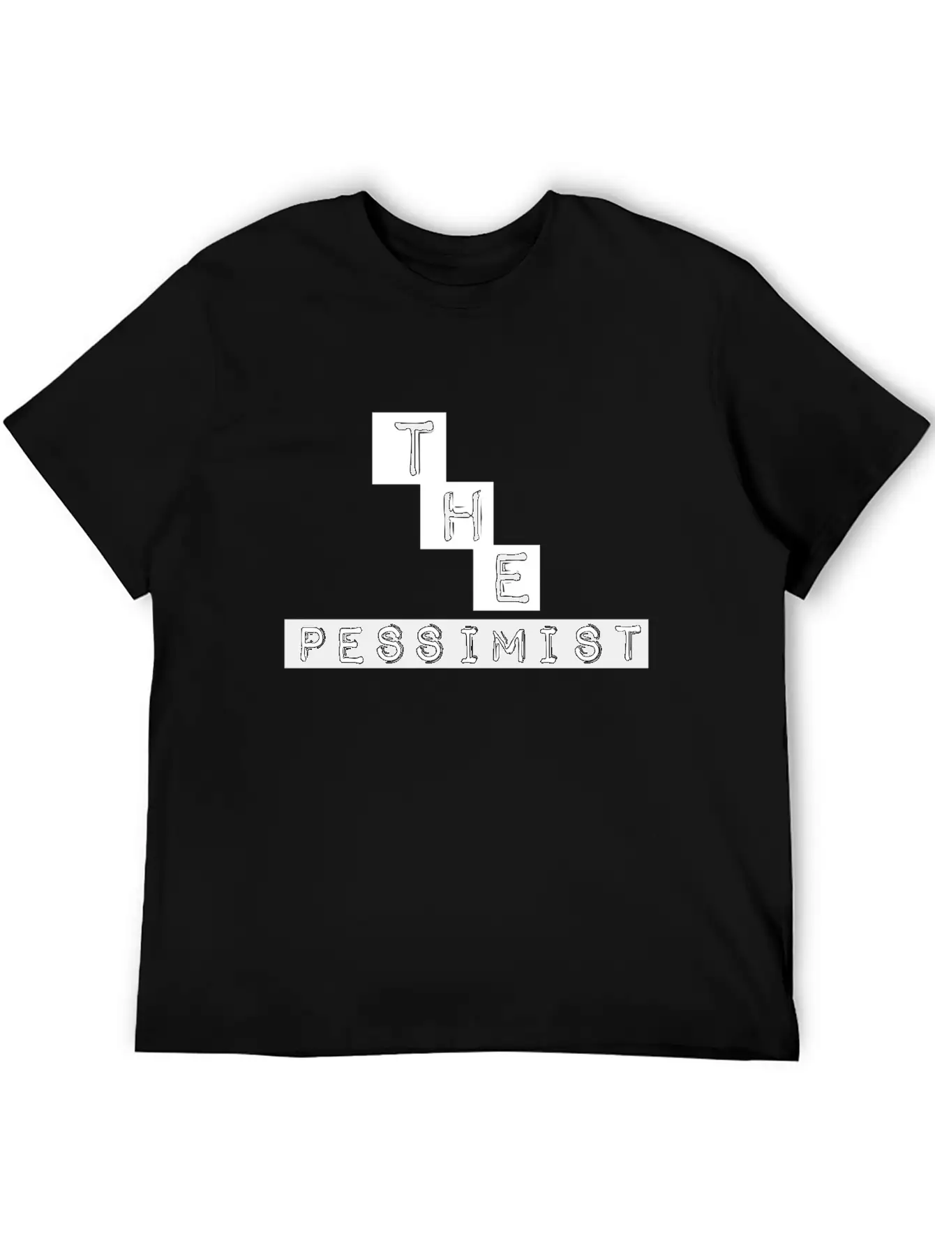 "The Pessimist" Abstract Design Basic Graphic T-Shirt – Daily Comfort In Soft Cotton