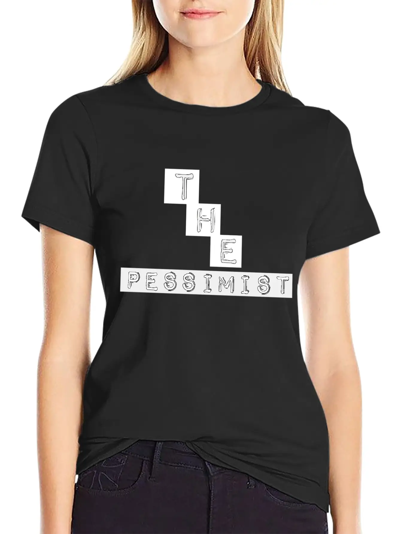 "The Pessimist" Abstract Design Basic Graphic T-Shirt – Daily Comfort In Soft Cotton