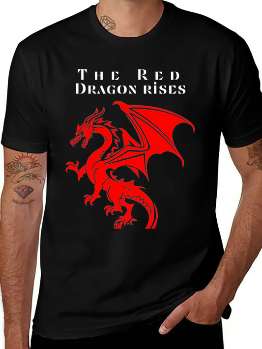 The Red Dragon Rises Essential Cotton Tee For Daily Outfits – Unisex Style