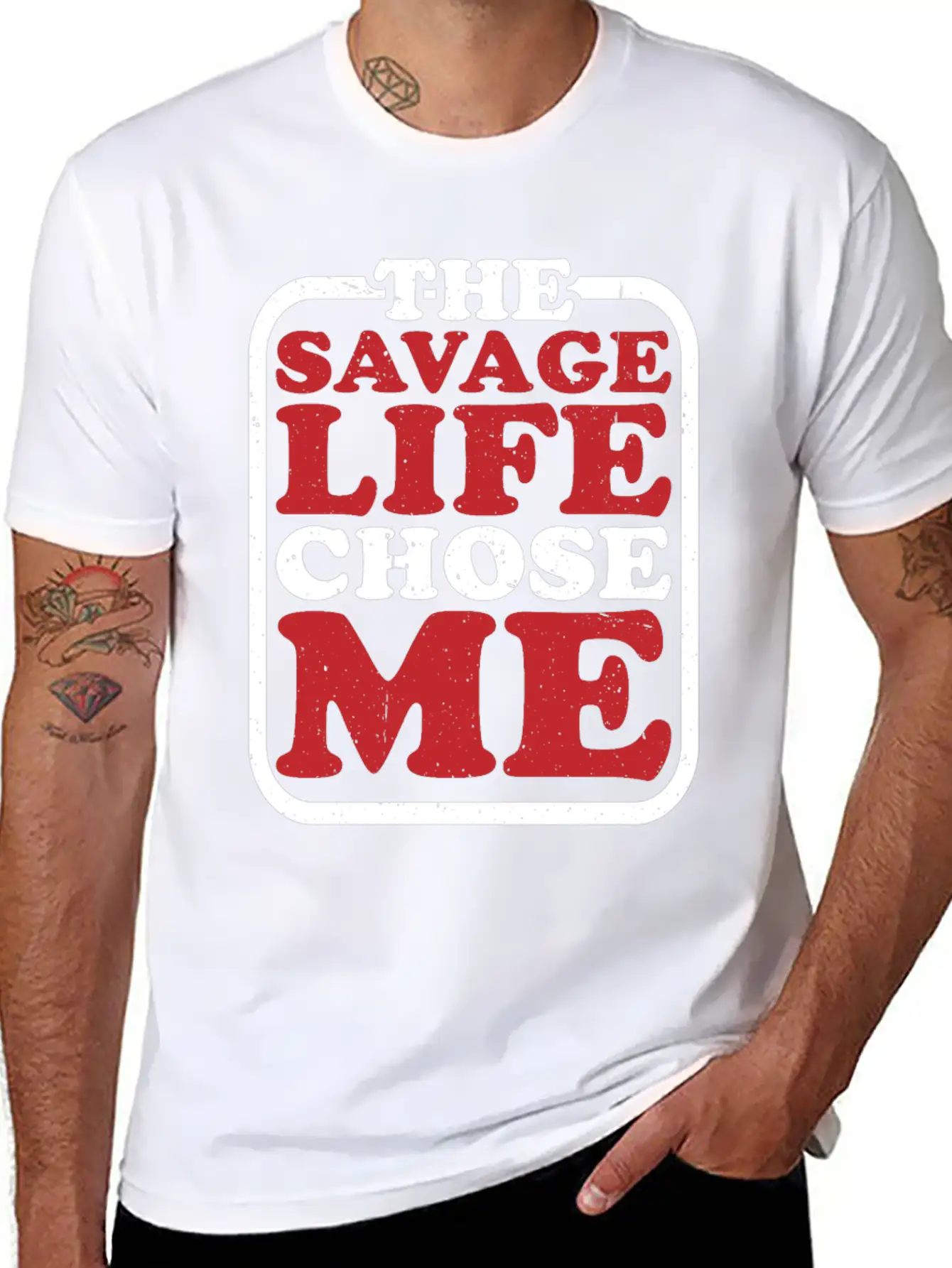 The Savage Life Chose Me 7 Modern Fit Casual T-Shirt – Clean And Versatile Design