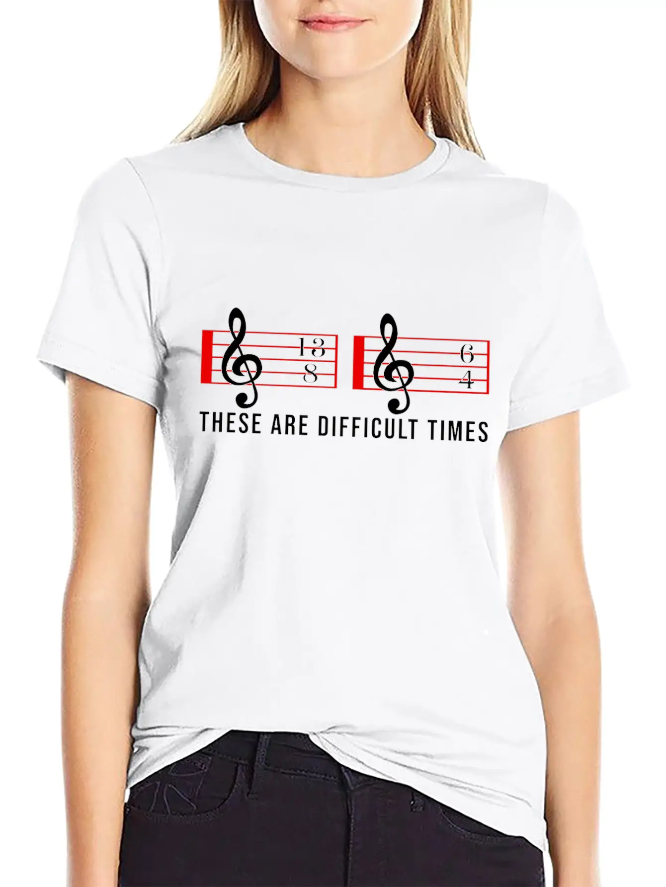These Are Difficult Times Music Note Choire Essential Cotton Tee For Daily Outfits – Unisex Style