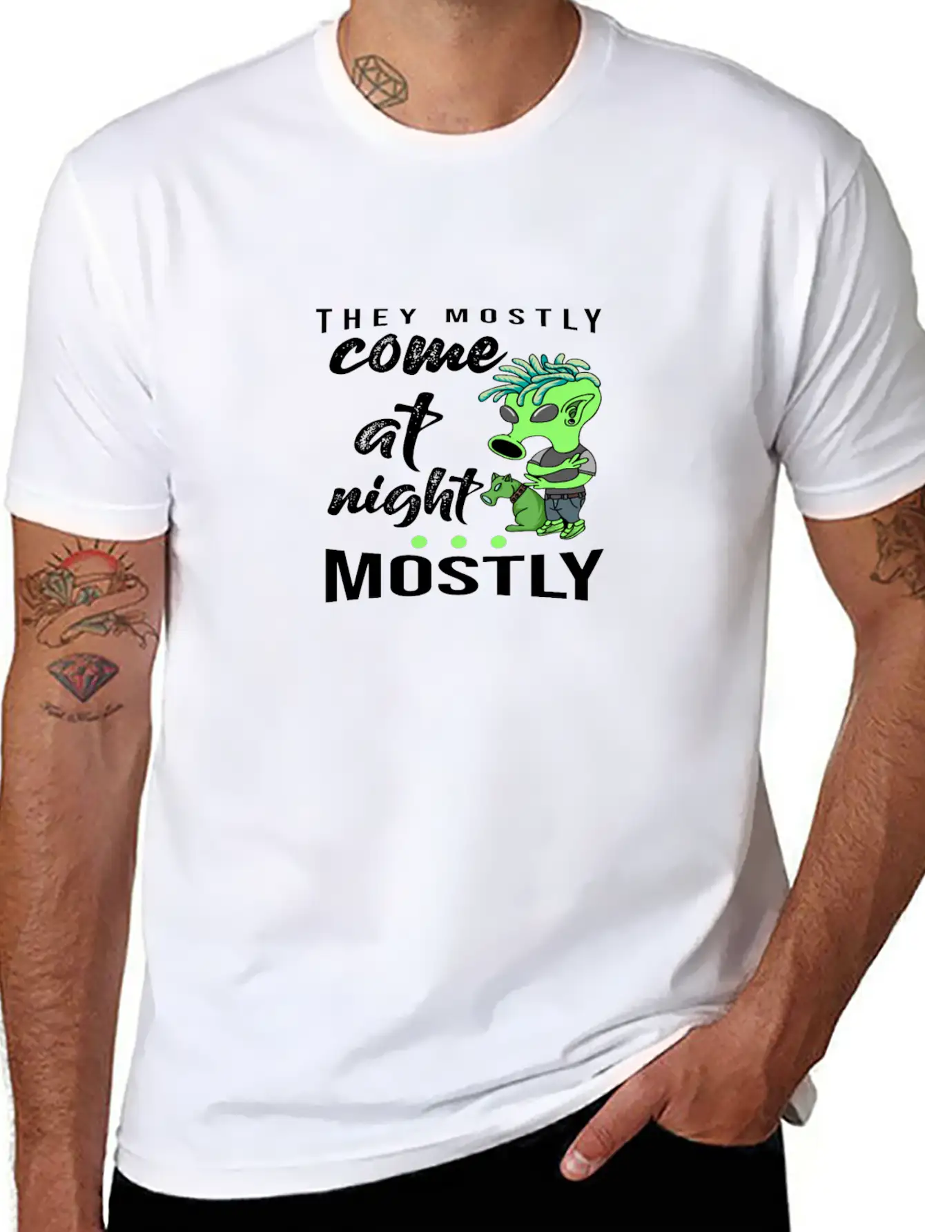 They Mostly Come At Night Lightweight Cotton T-Shirt – Daily Comfort Graphic Shirt