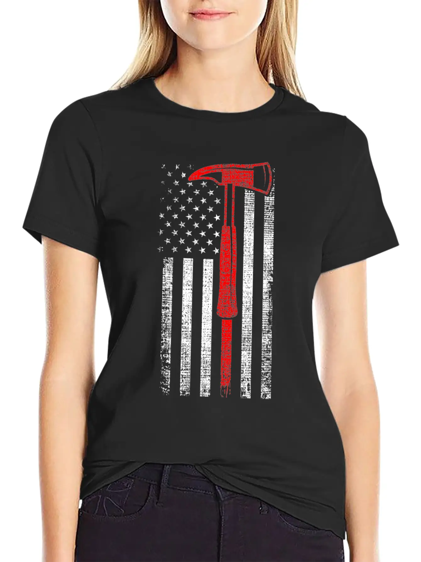 Thin Red Line Firefighter Axe Hero Patriot Classic Fit Graphic Tee For Daily Comfort – Unisex Cotton Shirt