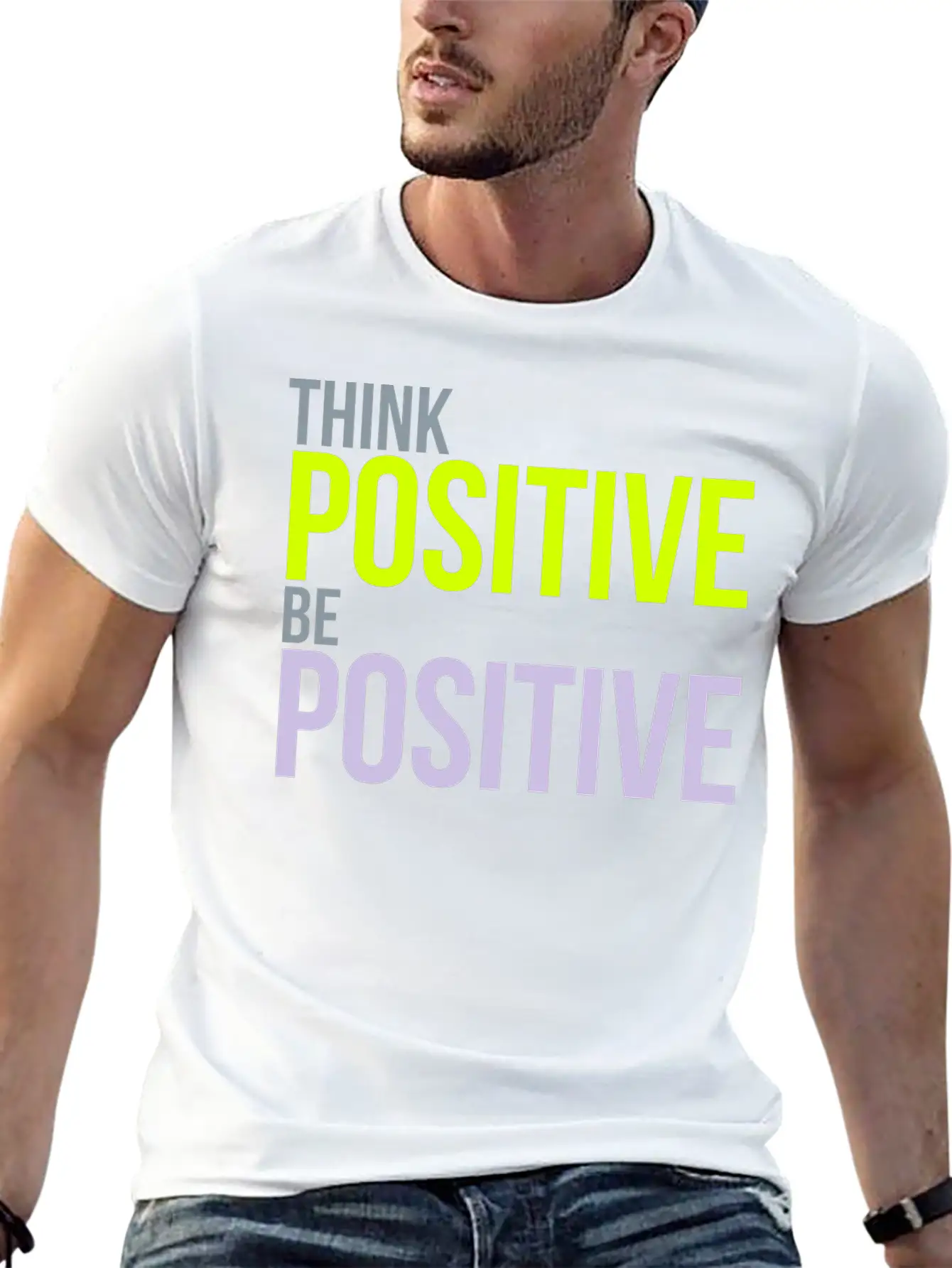 Think Positive Essential Cotton Tee For Daily Outfits – Unisex Style