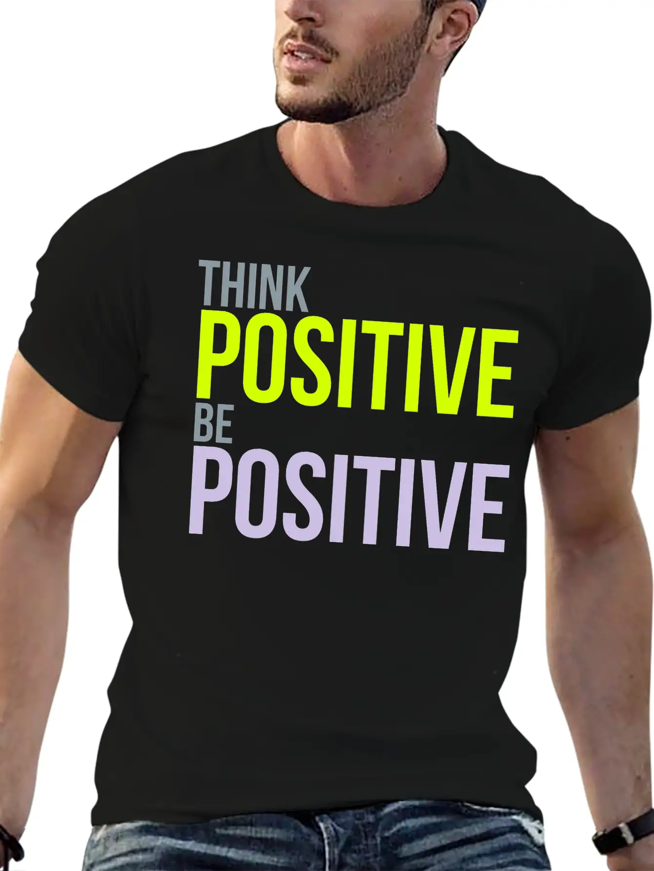 Think Positive Essential Cotton Tee For Daily Outfits – Unisex Style