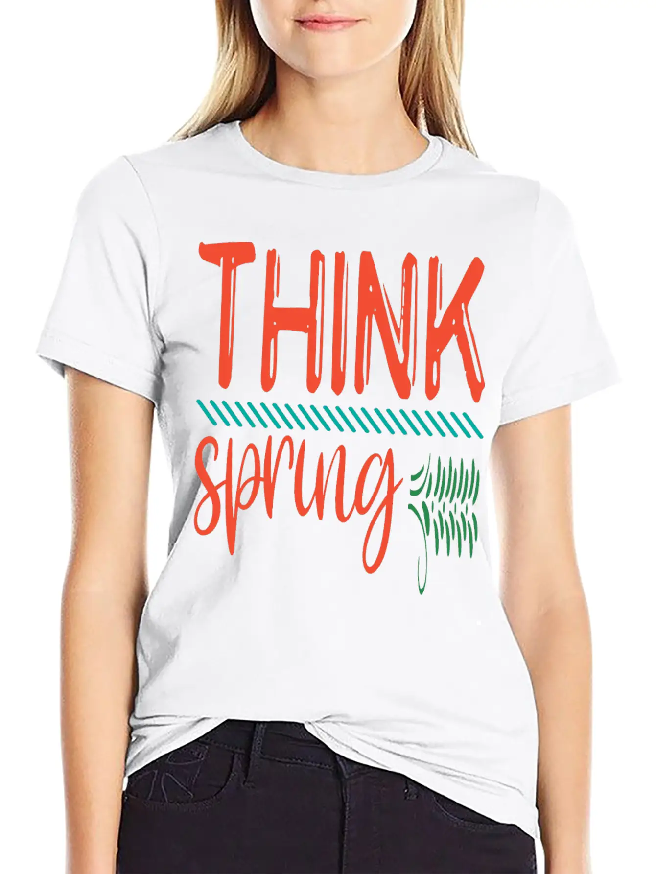 Think Spring, Colorful Spring Stylish Everyday T-Shirt – Unisex Basic Cotton Tee