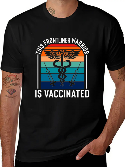This Frontliner Warrior Is Vaccinated Nurse Frontl Modern Fit Casual T-Shirt – Clean And Versatile Design