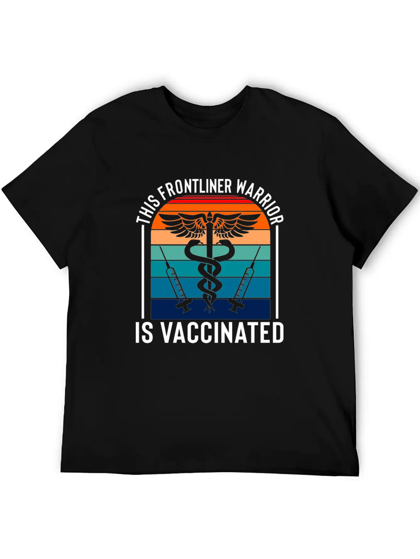 This Frontliner Warrior Is Vaccinated Nurse Frontl Modern Fit Casual T-Shirt – Clean And Versatile Design