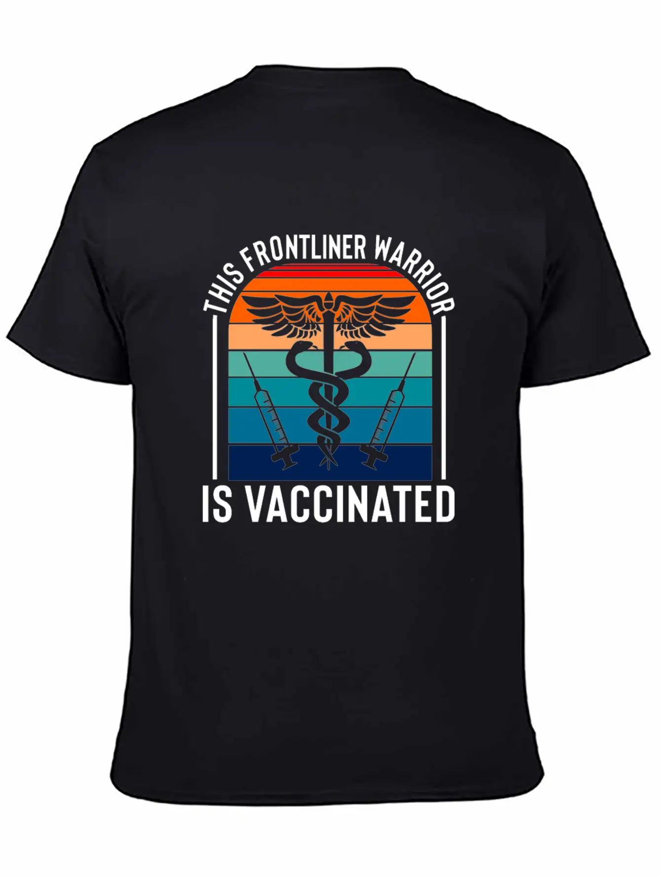 This Frontliner Warrior Is Vaccinated Nurse Frontl Modern Fit Casual T-Shirt – Clean And Versatile Design