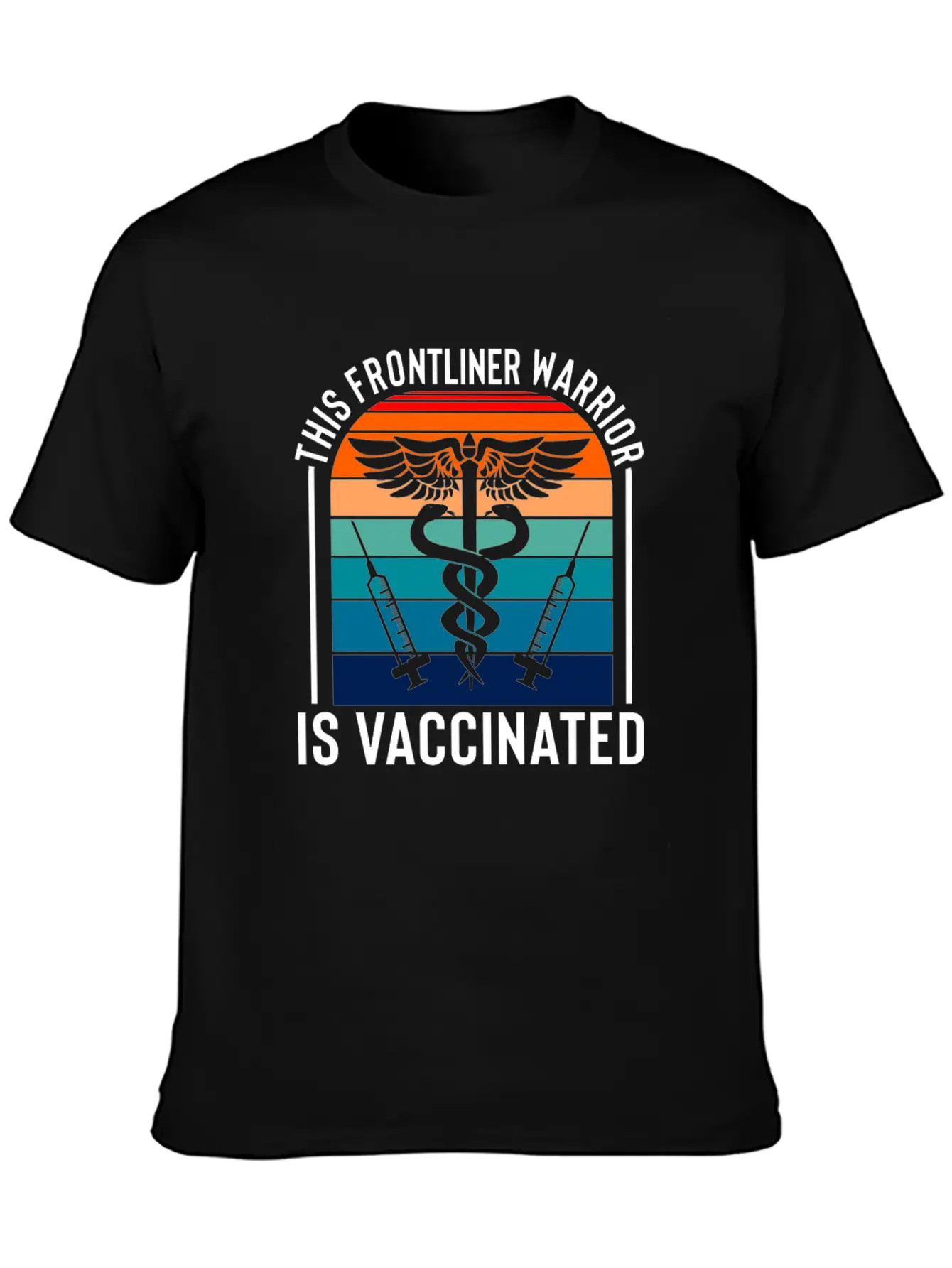 This Frontliner Warrior Is Vaccinated Nurse Frontl Modern Fit Casual T-Shirt – Clean And Versatile Design