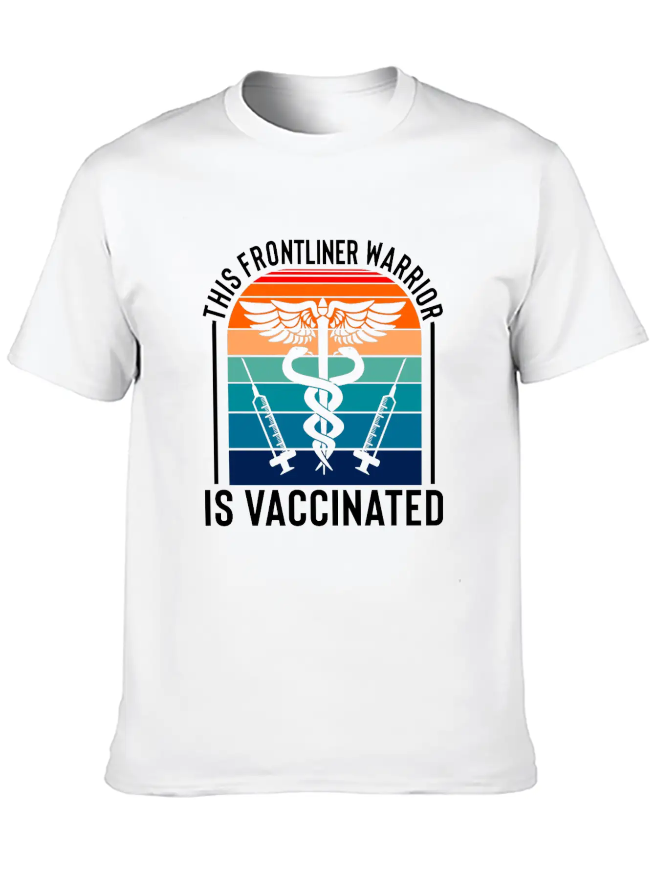 This Frontliner Warrior Is Vaccinated Nurse Frontl Modern Fit Casual T-Shirt – Clean And Versatile Design