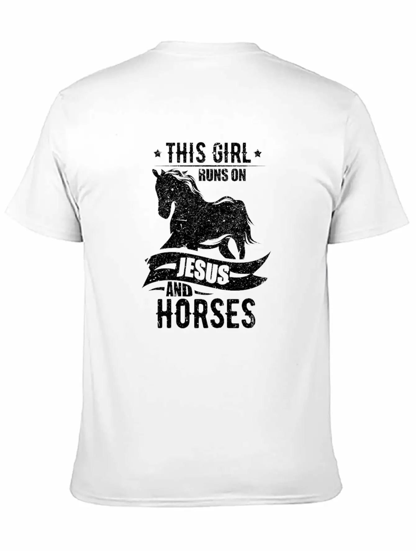 This Girl Runs On Jesus And Horses Lightweight Cotton T-Shirt – Daily Comfort Graphic Shirt