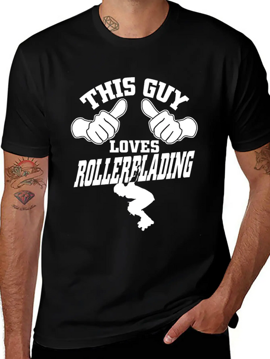 This Guy Loves Rollerblading Stylish Everyday T-Shirt – Unisex Basic Cotton Tee