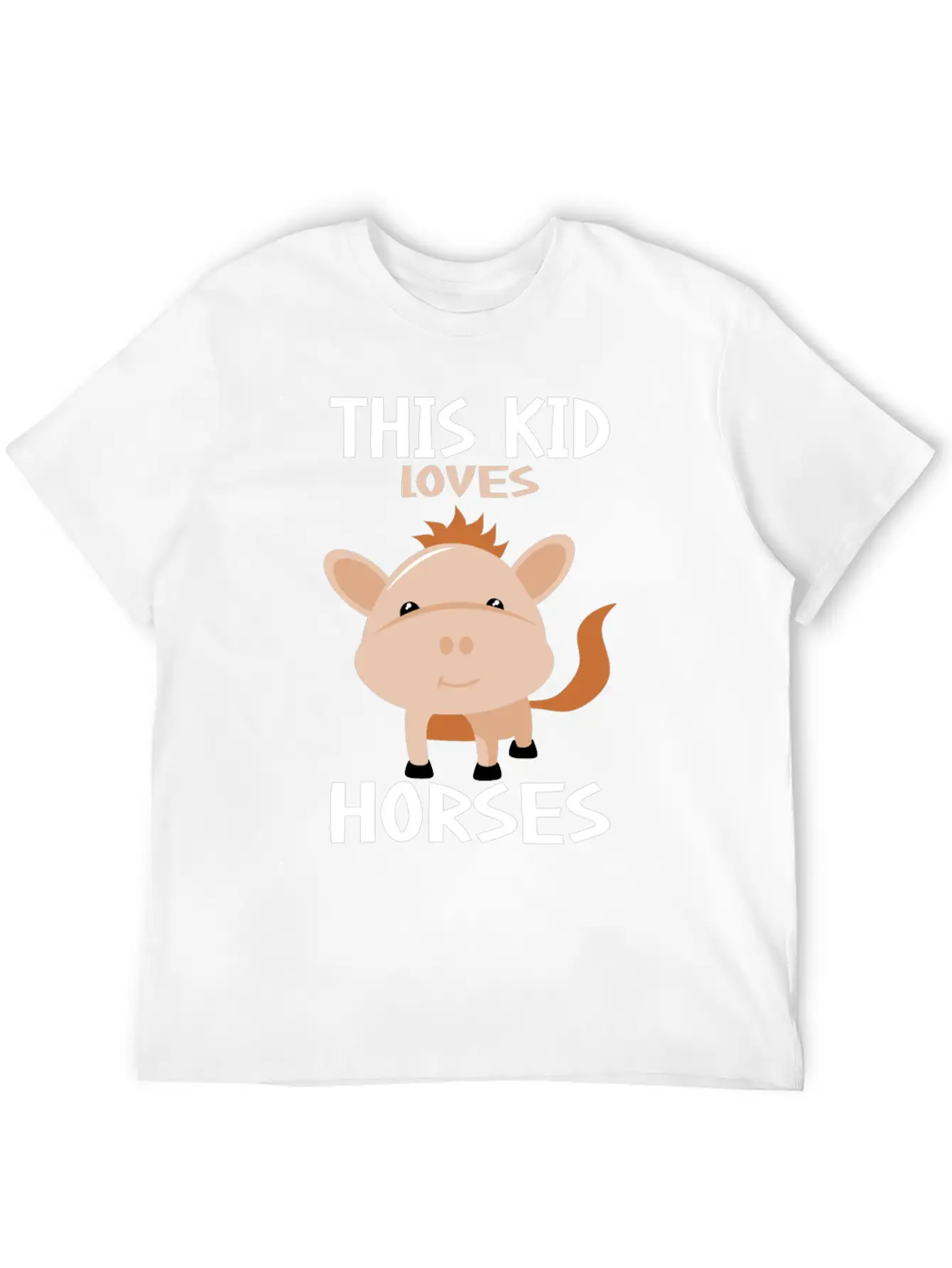 This Kid Loves Horses I Children's Horse Motif Basic Graphic T-Shirt – Daily Comfort In Soft Cotton