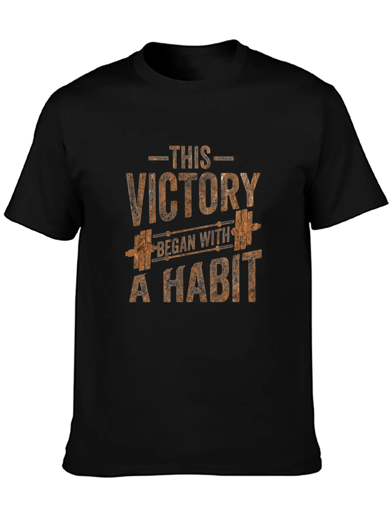This Victory Began With A Habit Gym Apparel Bronze Unisex Casual T-Shirt – Clean Design For Daily Comfort
