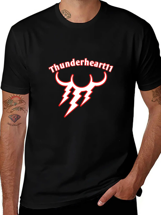 Thunder Red/White Logo Basic Graphic T-Shirt – Daily Comfort In Soft Cotton