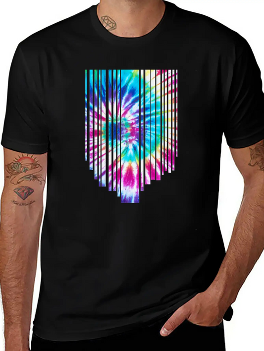 Tie Dye Descending Stripes Relaxed Everyday Tee – Lightweight And Durable Cotton