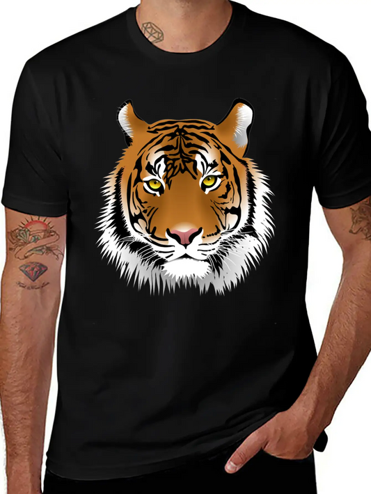 Tiger Design Comfortable Minimalist Graphic Tee – Summer Style Essential