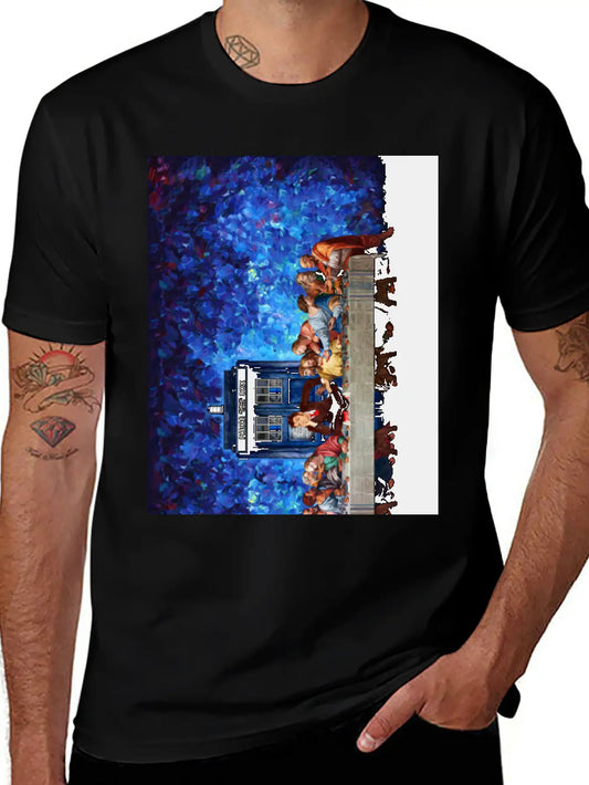 Time Traveller Lost In The Last Supper Phone Case Basic Graphic T-Shirt – Daily Comfort In Soft Cotton