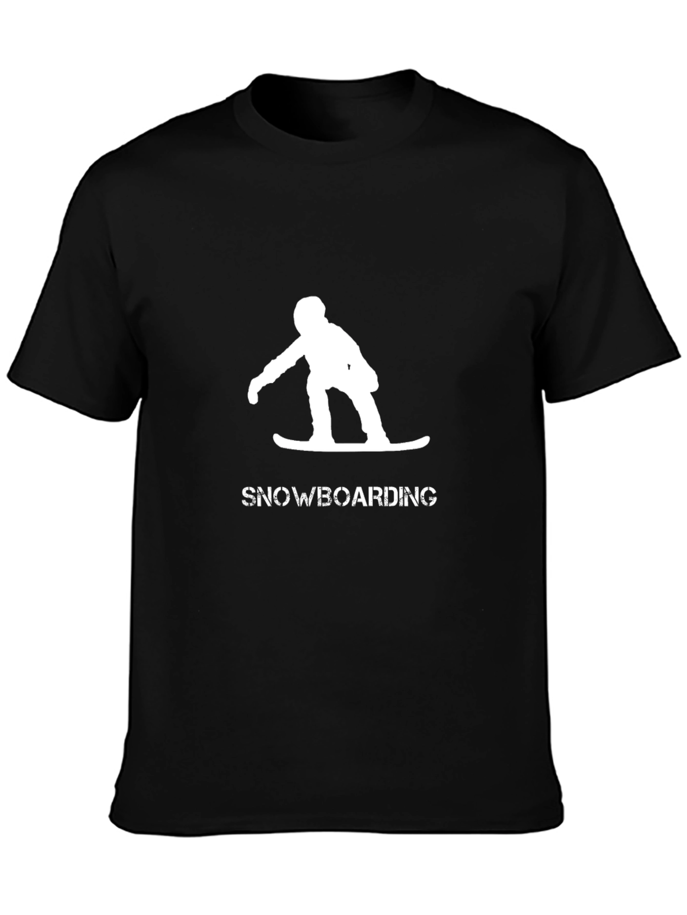 Snowboarding Graphic Tee - Black Cotton T-Shirt