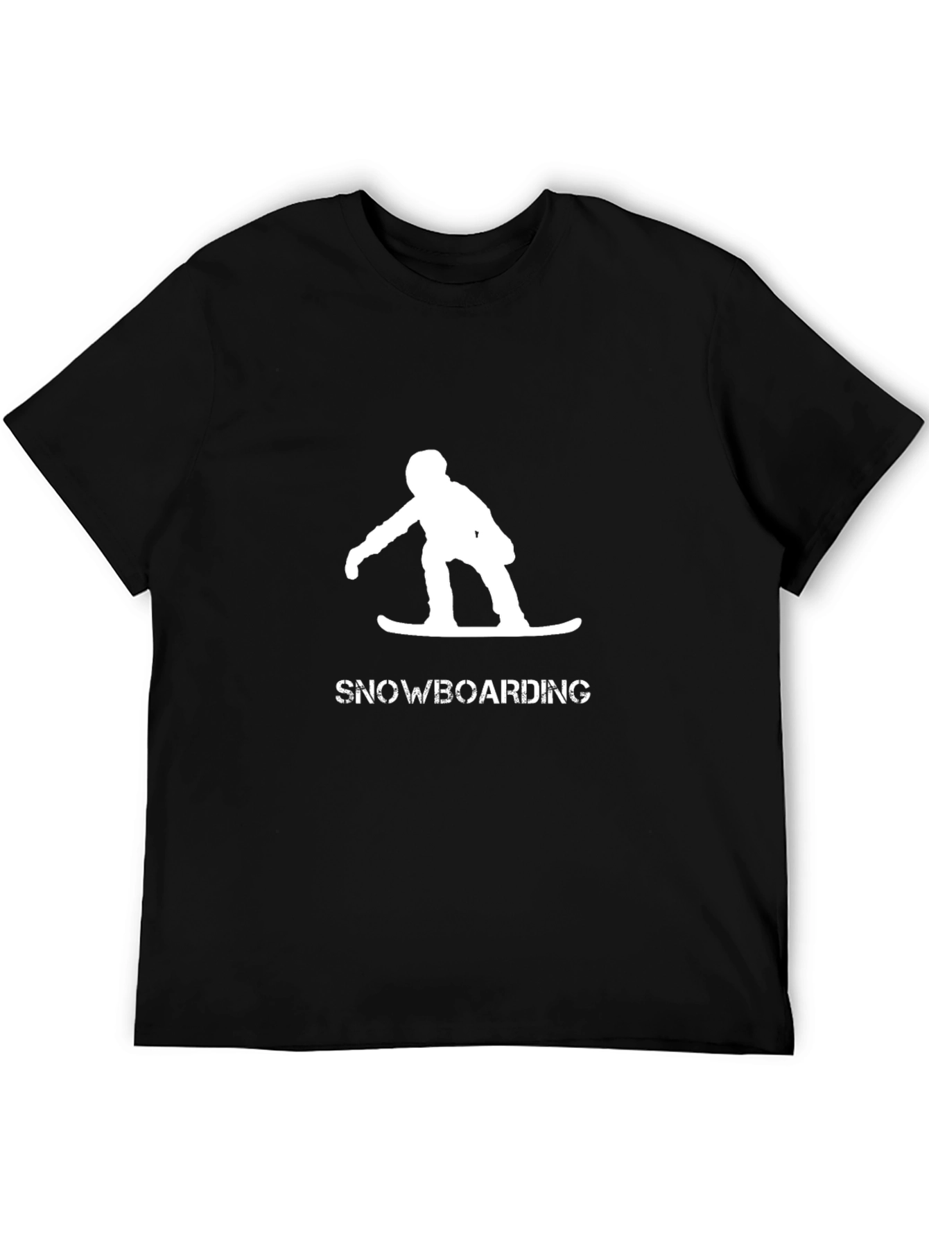 Snowboarding Graphic Tee - Black Cotton T-Shirt