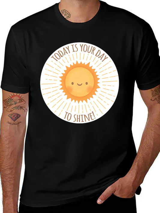 Today Is Your Day To Shine Cute Sun Doodle Essential Cotton Tee For Daily Outfits – Unisex Style
