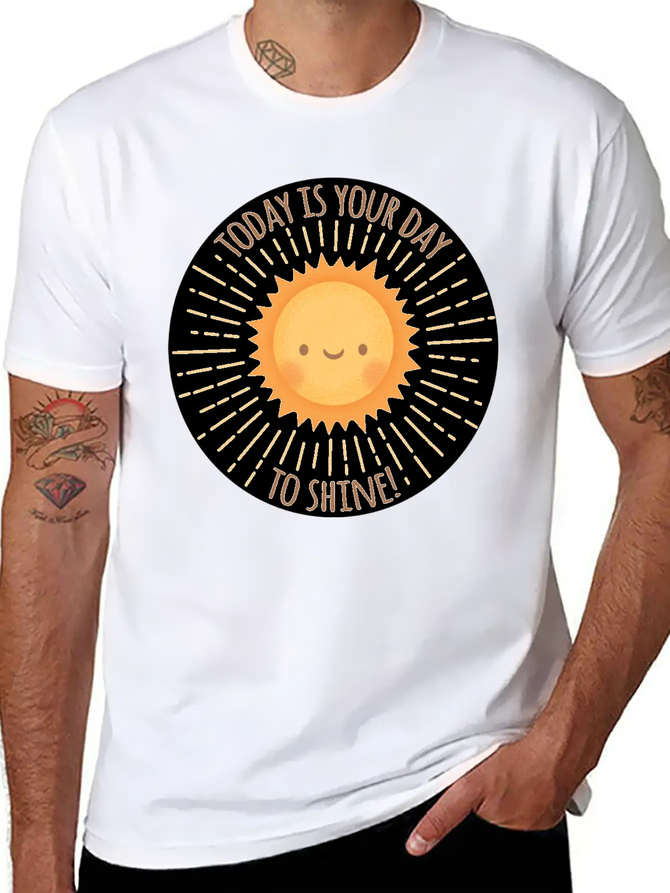Today Is Your Day To Shine Cute Sun Doodle Essential Cotton Tee For Daily Outfits – Unisex Style
