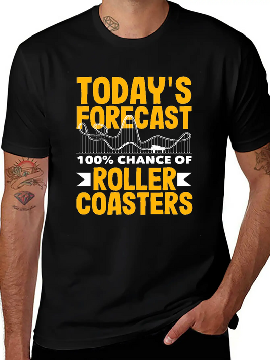 Today's Forecast 100% Chance Of Roller Coasters Soft Cotton Short Sleeve Tee – Unisex Wardrobe Staple