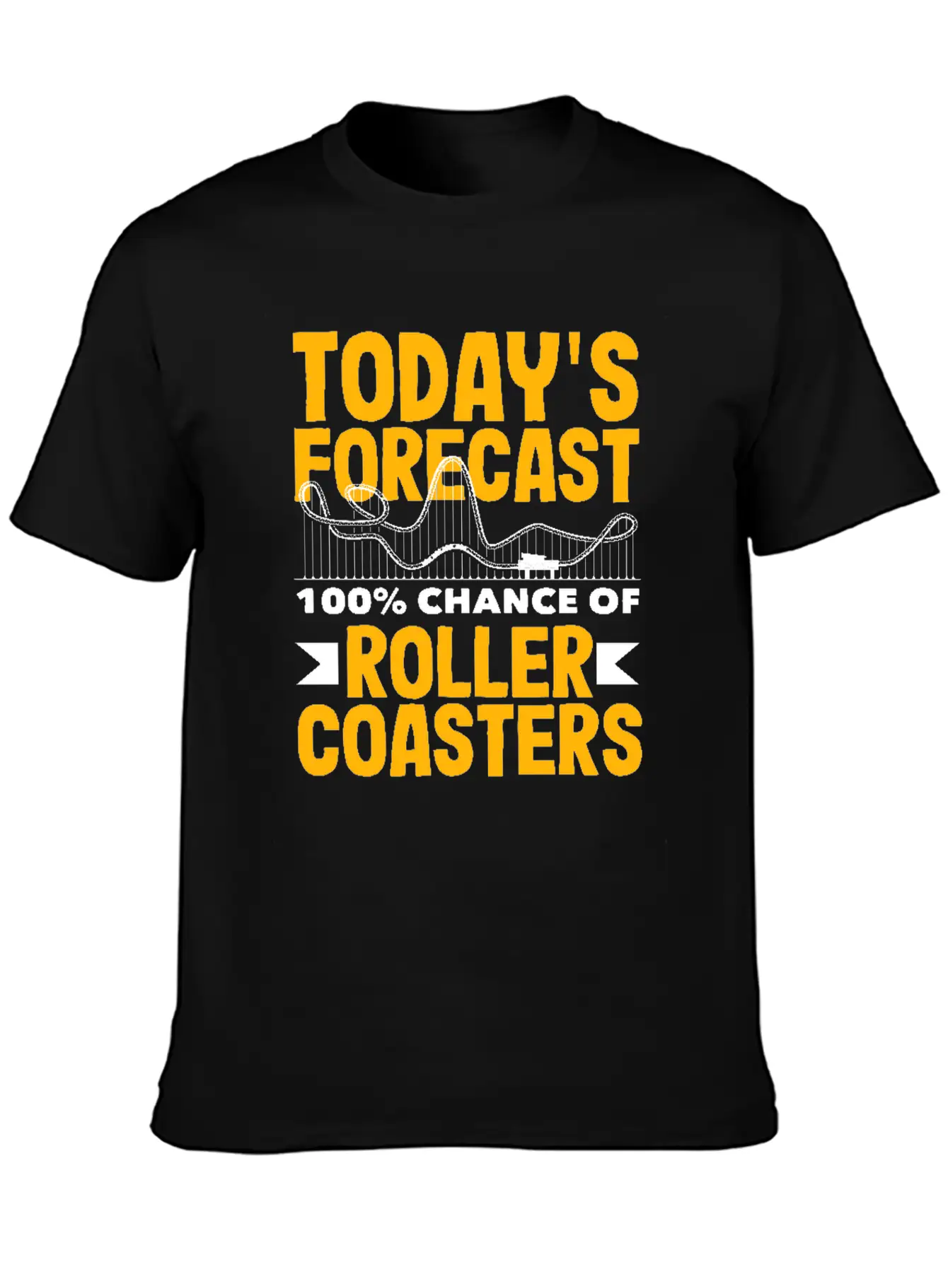 Today's Forecast 100% Chance Of Roller Coasters Soft Cotton Short Sleeve Tee – Unisex Wardrobe Staple