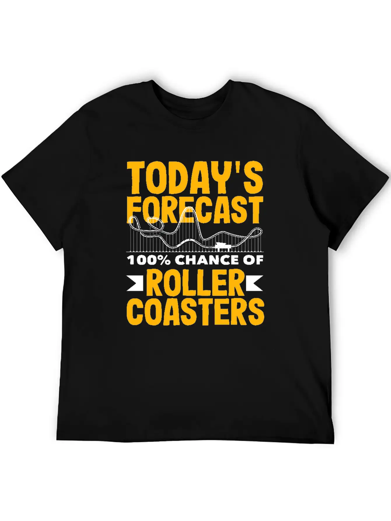 Today's Forecast 100% Chance Of Roller Coasters Soft Cotton Short Sleeve Tee – Unisex Wardrobe Staple
