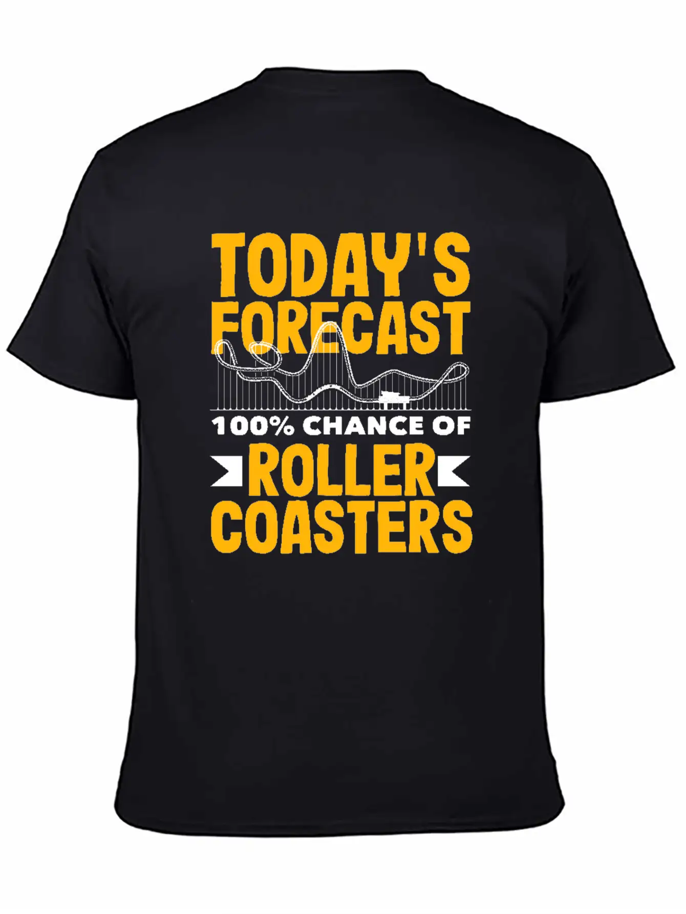 Today's Forecast 100% Chance Of Roller Coasters Soft Cotton Short Sleeve Tee – Unisex Wardrobe Staple