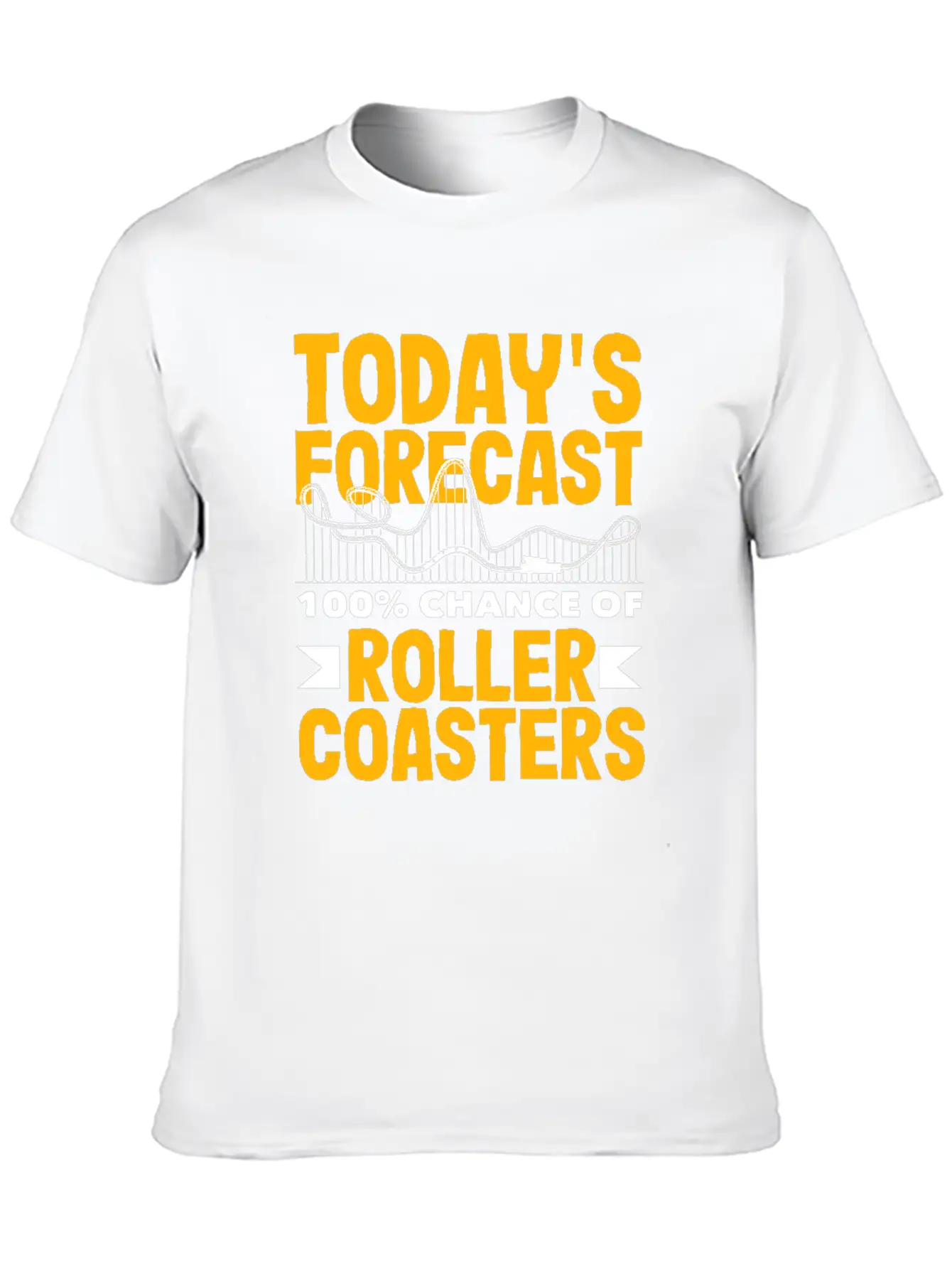 Today's Forecast 100% Chance Of Roller Coasters Soft Cotton Short Sleeve Tee – Unisex Wardrobe Staple