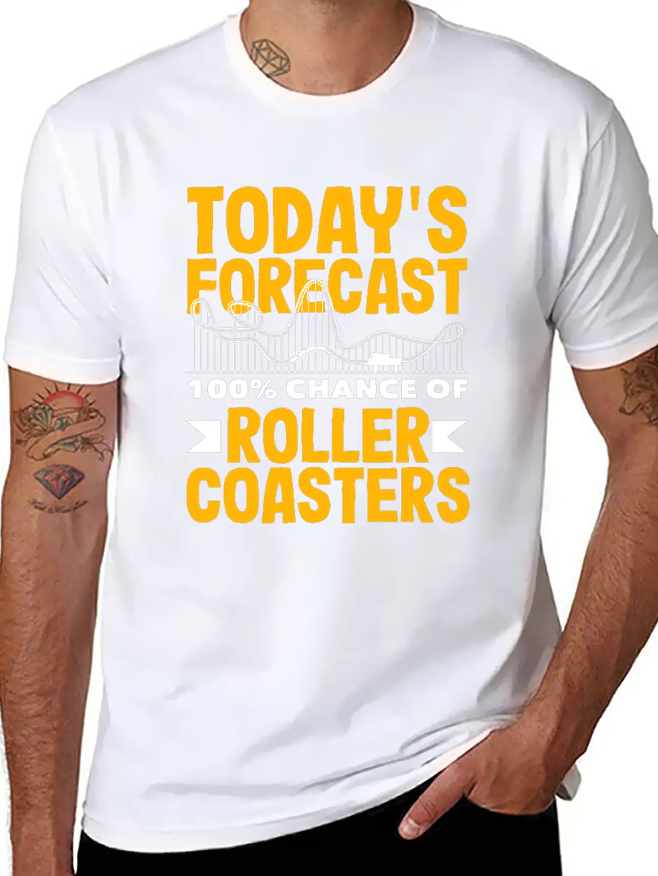 Today's Forecast 100% Chance Of Roller Coasters Soft Cotton Short Sleeve Tee – Unisex Wardrobe Staple