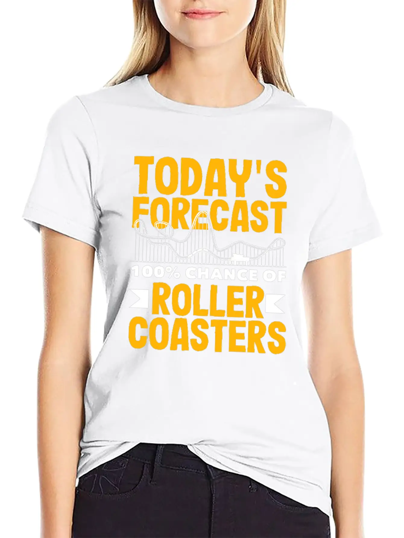 Today's Forecast 100% Chance Of Roller Coasters Soft Cotton Short Sleeve Tee – Unisex Wardrobe Staple