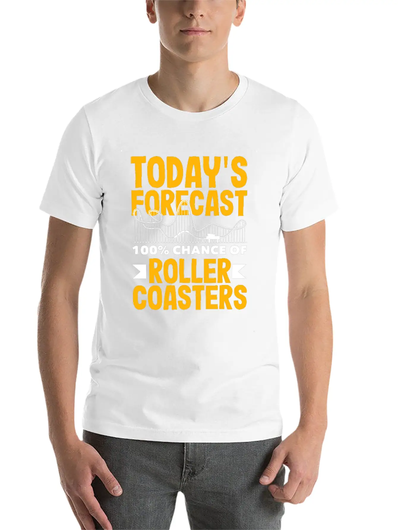 Today's Forecast 100% Chance Of Roller Coasters Soft Cotton Short Sleeve Tee – Unisex Wardrobe Staple