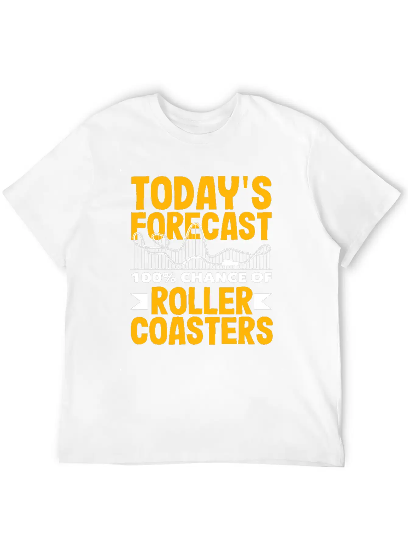 Today's Forecast 100% Chance Of Roller Coasters Soft Cotton Short Sleeve Tee – Unisex Wardrobe Staple