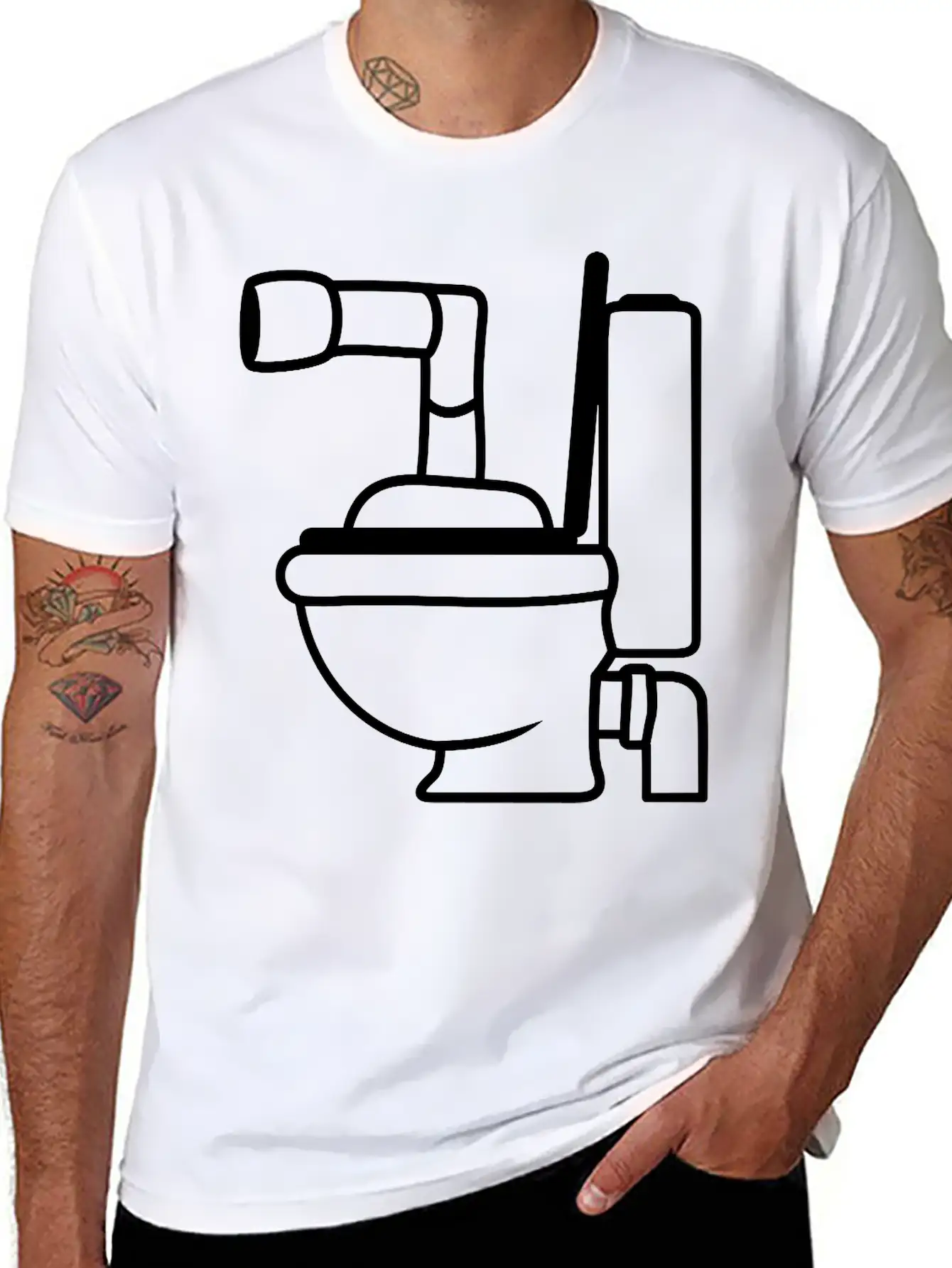 Toilet Toilet Bowl Bowl Design Cool Submarine Swim Unisex Casual T-Shirt ��� Clean Design For Daily Comfort