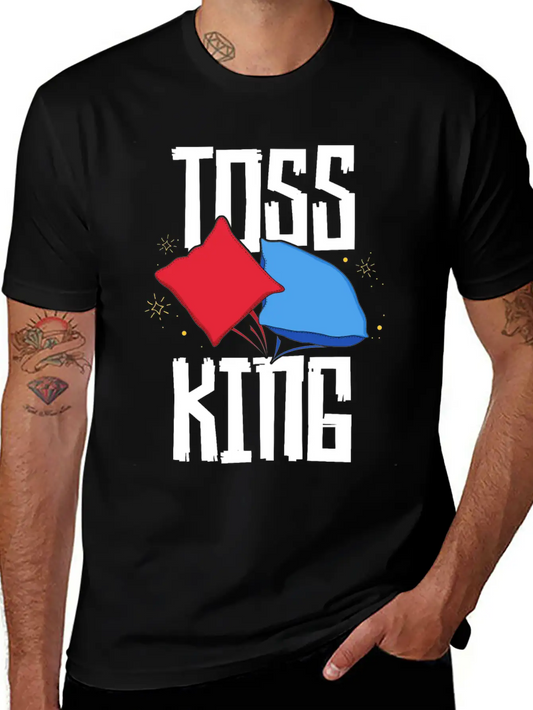 Toss King Cornhole Game TShirt American Tailgate Lightweight Cotton T-Shirt – Daily Comfort Graphic Shirt