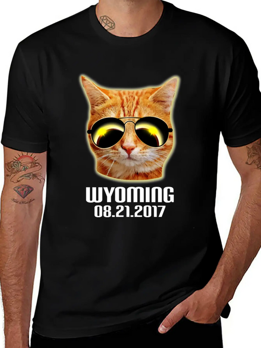 Total Solar Cat Eclipse Wyoming 21.08.2017 Basic Graphic T-Shirt – Daily Comfort In Soft Cotton