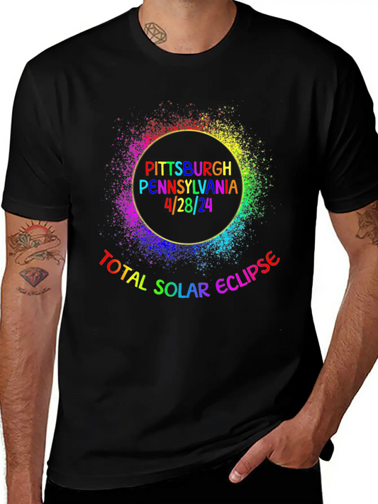 Total Solar Eclipse Pittsburgh Pennsylvaniafamily Lightweight Cotton T-Shirt – Daily Comfort Graphic Shirt