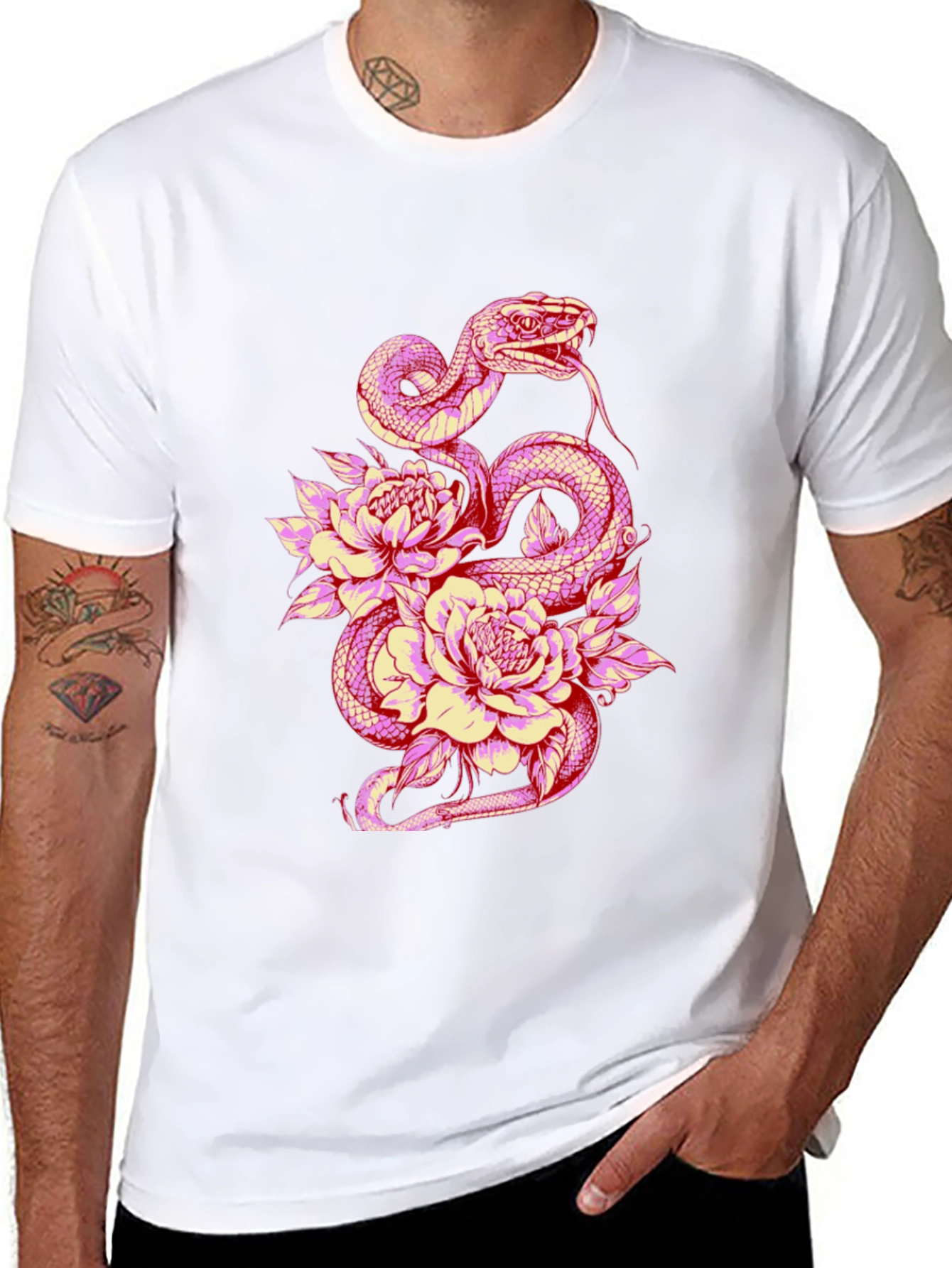 Snake & Flower Graphic Tee