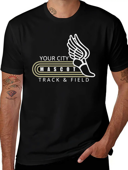Track And Field Template Custom Mascot And City Lightweight Cotton T-Shirt – Daily Comfort Graphic Shirt
