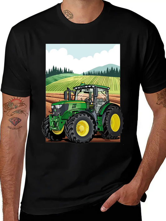 Tractor At Work In The Field Stylish Everyday T-Shirt – Unisex Basic Cotton Tee