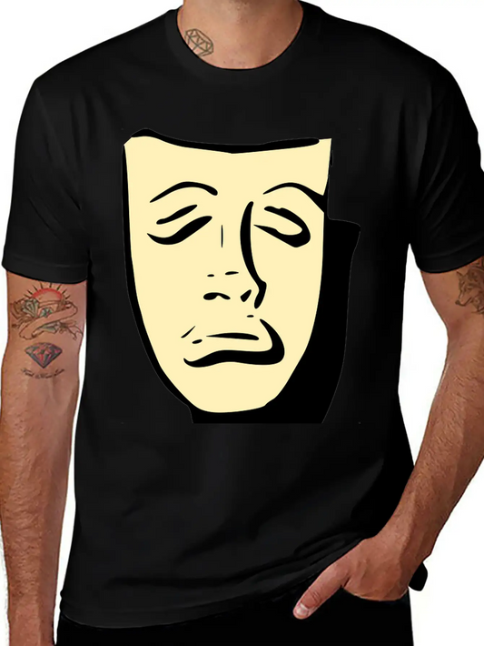 Tragedy Mask Basic Graphic T-Shirt – Daily Comfort In Soft Cotton