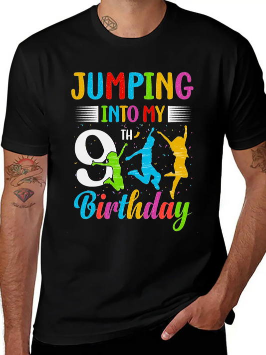 Trampoline Lover 8th Birthday Party Jumping Lightweight Cotton T-Shirt – Daily Comfort Graphic Shirt