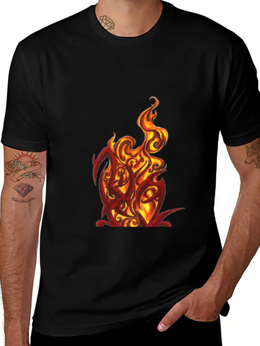 Tribal Heart With Flames Modern Fit Casual T-Shirt ��� Clean And Versatile Design