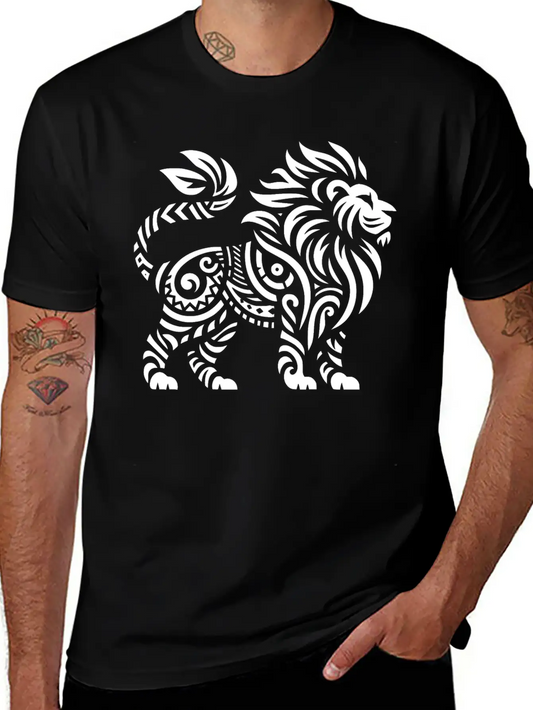 Tribal Lion Unisex Casual T-Shirt – Clean Design For Daily Comfort