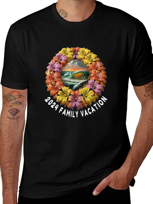 Tropical Sunset Escape Necklace - Family Vacation Modern Fit Casual T-Shirt ��� Clean And Versatile Design