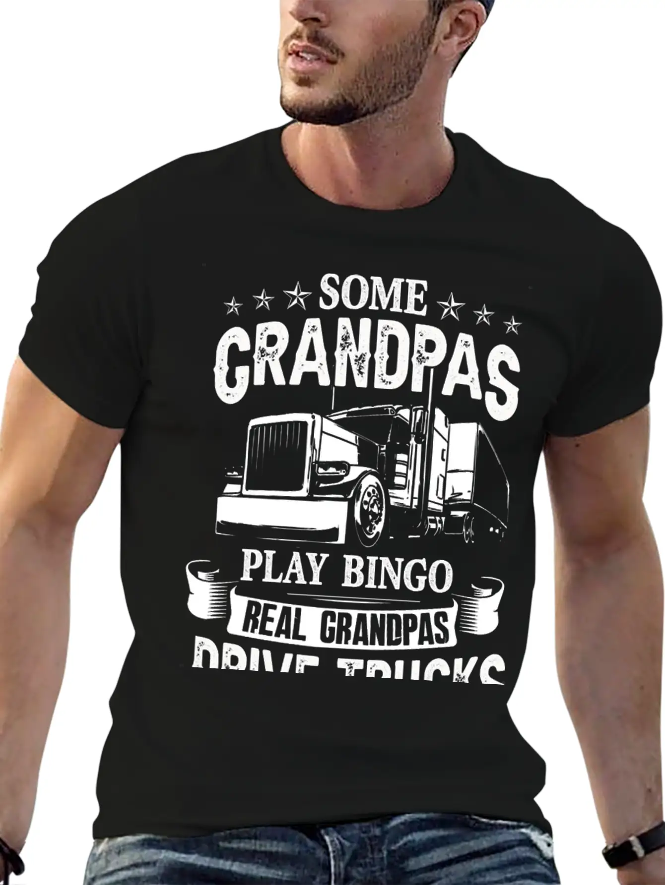 Truck Trucker Grandpa Truck Driver Cool For The Tr Modern Fit Casual T-Shirt – Clean And Versatile Design