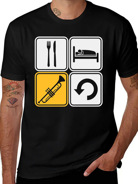 Trumpet Eat Sleep Soft Cotton Short Sleeve Tee – Unisex Wardrobe Staple